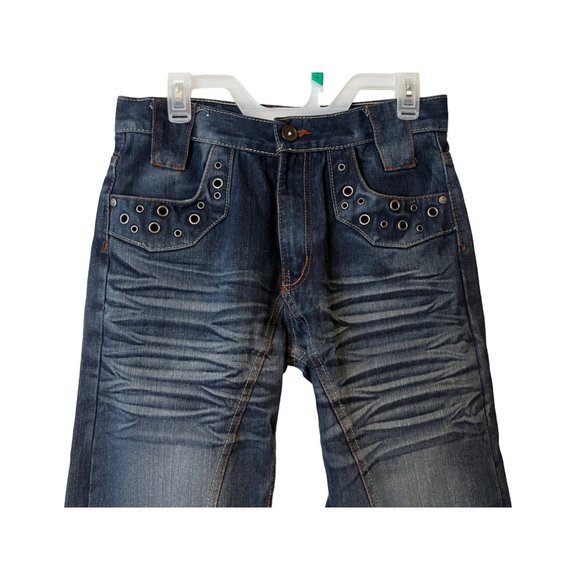 GS 115 Blue Jeans Mens Size 30 Straight Leg Relaxed Grommet Pockets - Picture 12 of 12